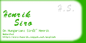 henrik siro business card